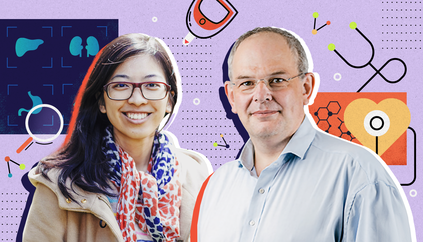 A photo of researchers Theresia Mina and John Chambers